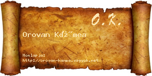 Orovan Kámea névjegykártya